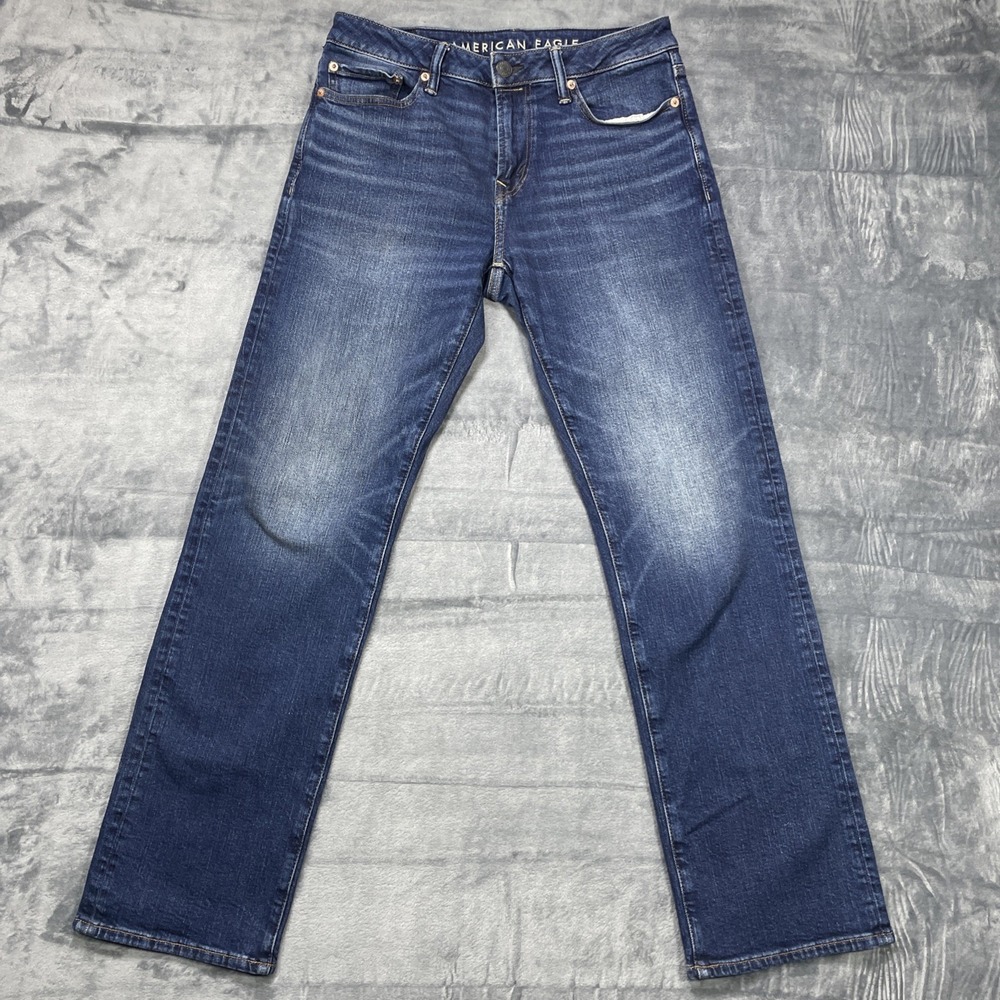 American Eagle Jeans Men 30x32 Blue Denim Pants Original Bootcut Airflex Stretch
